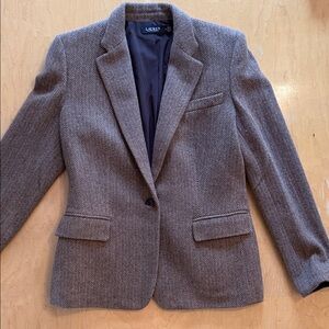 Lauren Ralph Lauren Herringbone Blazer in Brown